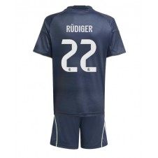 Real Madrid Antonio Rudiger #22 Bortedraktsett Barn 2025-26 Kortermet (+ korte bukser)